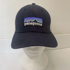Patagonia White and Blue Mesh Cap